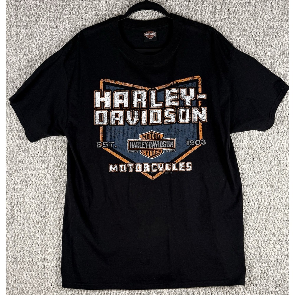 Harley Davidson Rocky Top Pigeon Forge TN T-Shirt Black Biker Graphic Motorcycle